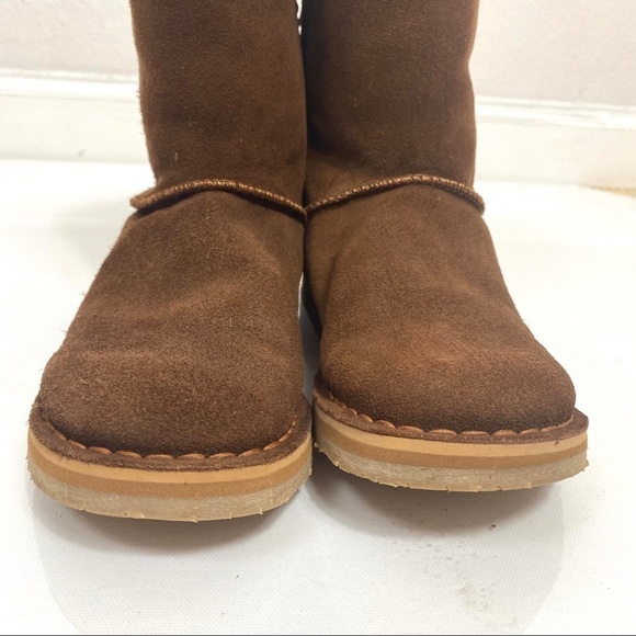 RJS Fuzzies Brown Trixie Chestnut Fold Over Boot 6 - Picture 4 of 12